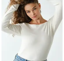 Barely There Boat Neck Micro-Ribbed Top