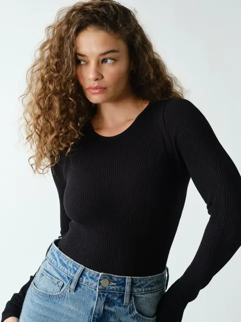 Seamless Ribbed Long Sleeve Top