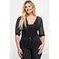 Plus Size Sheer Mesh Crop Bolero - Black 1X