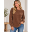 Chenille Waffle Round Neck Sweater
