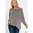 Ribbed Striped Oversized Long Sleeve Top