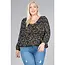 Plus Floral Ditsy Babydoll Blouse - Black