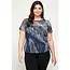 Plus Size Marble Print Mesh Tee - Charcoal