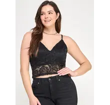Plus Size Floral Lace Cropped Cami