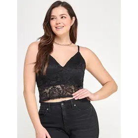 Plus Size Floral Lace Cropped Cami
