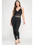 Plus Size Floral Lace Cropped Cami