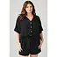 Plus Size 2pc Linen Airflow Button Down Set - Black