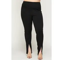 Plus Size Structured and Supportive Leggings - Black