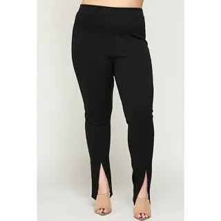 Plus Size Structured and Supportive Leggings - Black