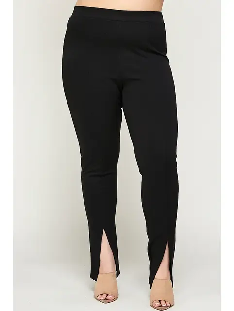 Plus Size Structured and Supportive Leggings - Black