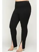 Plus Size Structured and Supportive Leggings - Black