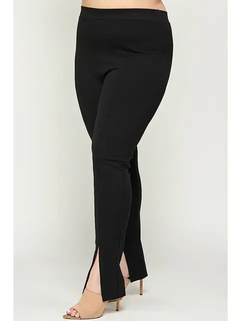 Plus Size Structured and Supportive Leggings - Black