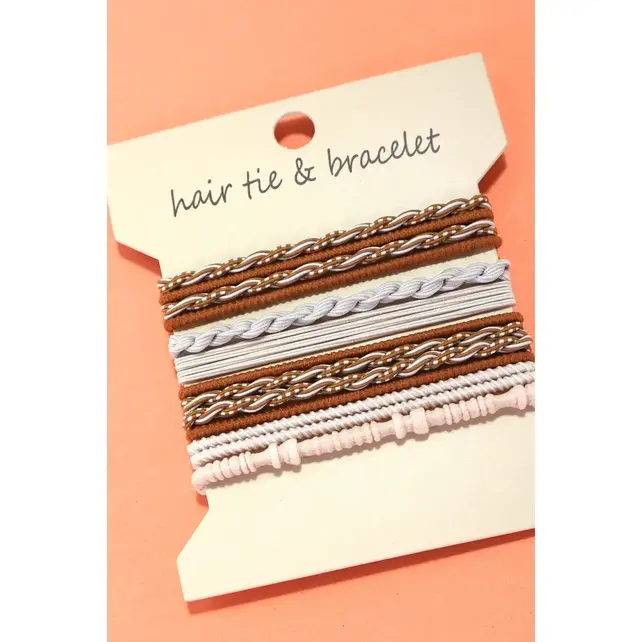 Boho Multi-Style Hair Tie Bracelet Set | 91H51035