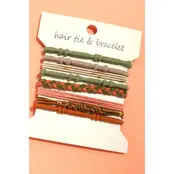 Boho Multi-Style Hair Tie Bracelet Set | 91H51035
