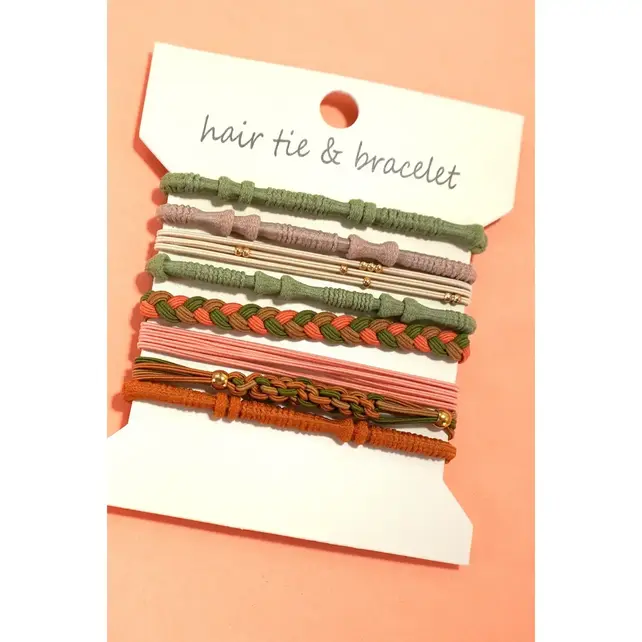 Boho Multi-Style Hair Tie Bracelet Set | 91H51035