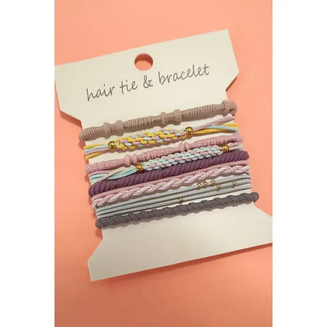 Boho Multi-Style Hair Tie Bracelet Set | 91H51035