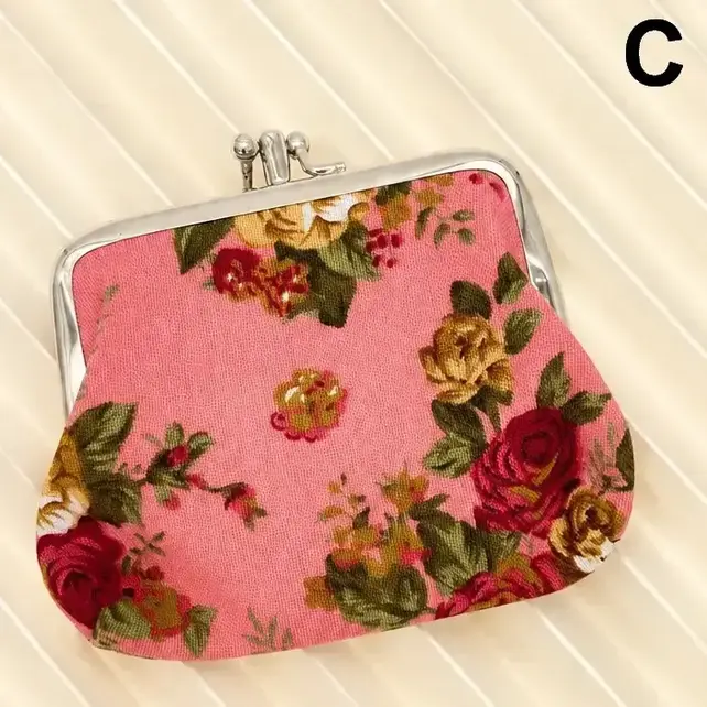 Vintage Floral Lock Small Pouch | 40P647 Pink