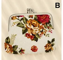 Vintage Floral Lock Small Pouch | 40P647 - White