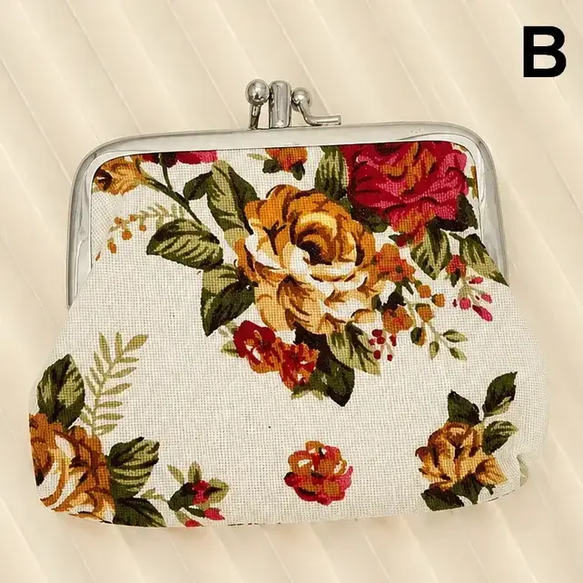 Vintage Floral Lock Small Pouch | 40P647 - White