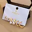 Pearl & Floral Gold Textured Earring Set | 80E63276