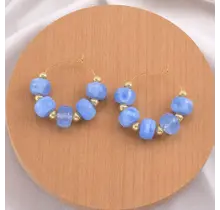Boho Resin Beaded Hoop Earrings | 40E531