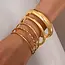 Gold Textured Bangle Stack Set | 80B1601