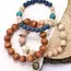 3 Row Color Wood Natural Bead Stretch Bracelet | 10B3010605