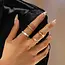 Gold-Tone Mixed Crystal & Pearl Stacking Ring Set | 80R177