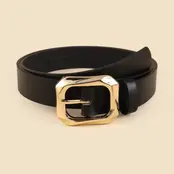 Textured Angled Rectangle Shaped Buckle | 40BT651 - Black