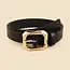 Textured Angled Rectangle Shaped Buckle | 40BT651 - Black