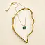 18K Stainless Steel Tarnish Free Gemstone Necklace| 40NK9733 - Jade