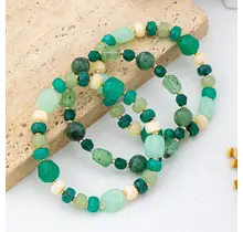 Boho Multi-Color Beaded Bracelet Set | 80B1746 - Jade