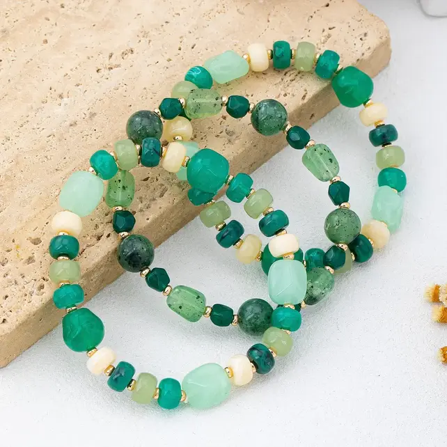 Boho Multi-Color Beaded Bracelet Set | 80B1746 - Jade