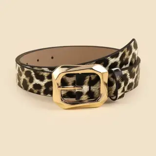 Textured Angled Rectangle Shaped Buckle | 40BT651 - Animal