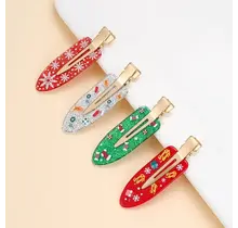 CHRISTMAS MAKEUP HAIR BEND CLIPS 4-PCS SET | 40H1148-Pack 4