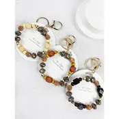 Boho Style Wood Beaded Circled Key Holder
