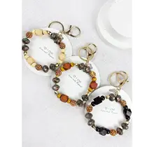 Boho Style Wood Beaded Circled Key Holder