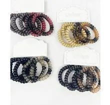 Dark Tone Phone Cord Hair Tie Set