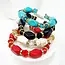 Bold Stones and Beads Mixed Adjustable Stretch Bracelet