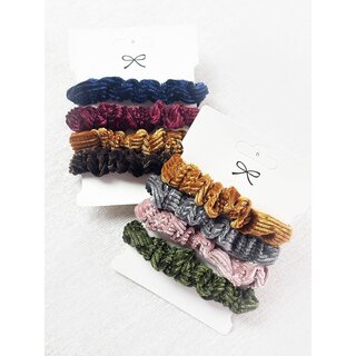4-Kind Corduroy Assorted Scrunchie Combo Set