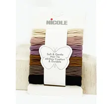 Neutral Tone Textured Rolled Hair Tie Set