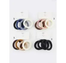 Matte Assorted Colors of Spiral Hair Tie Set