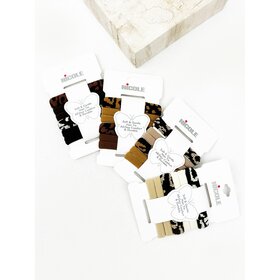 Leopard Pattern Mixed Rolled Hair Tie Set