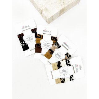 Leopard Pattern Mixed Rolled Hair Tie Set