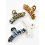 Neutral Tone Marble Chain Pattern Hair Claw Clip