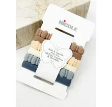Neutral Tone Textured Rolled Hair Tie Set