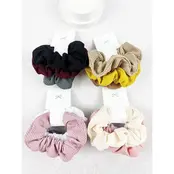 Trio Combination Waffle Scrunchie - 3 piece set, assorted color