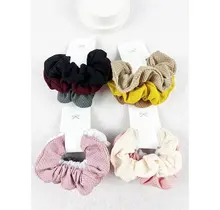 Trio Combination Waffle Scrunchie - 3 piece set, assorted color