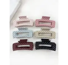 Embossed Rectangle Cut Out Glossy Large Hair Claw Sold Each