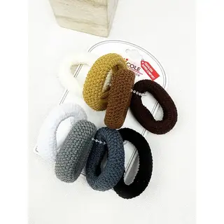 Waffle Texture Rolled Hair Tie Set 8 pieces